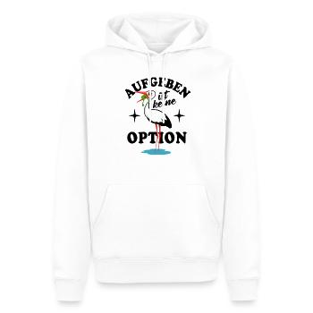 Frosch und Storch - Aufgeben ist keine Option - Männer Premium Bio Hoodie - Weiß - Vorne - Nico (187cm)