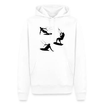 Kitesurfeur Kitesurf Sports nautiques Kiteboarding - Sweat à capuche Premium bio Homme - blanc - Devant - Nico (187cm)