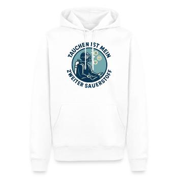Tauchen Ist Mein Zweiter Sauerstoff Ozean - Männer Premium Bio Hoodie - Weiß - Vorne - Nico (187cm)