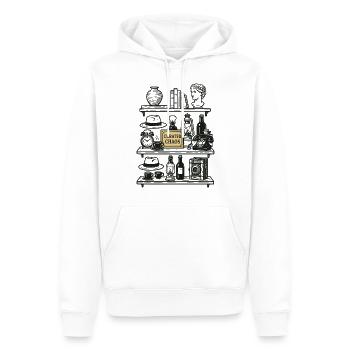 Collectionneur d’antiquités Organisé Chaos Vintage Rétro - Sweat à capuche Premium bio Homme - blanc - Devant - Nico (187cm)