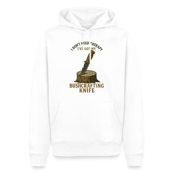 Prepper Bushcrafting Knife Survival Skills - Men’s Premium Organic Hoodie - white - Front - Nico (187cm)