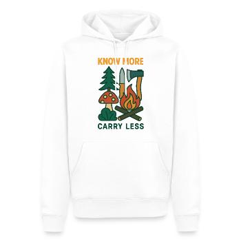 More knowledge less carry survival techniques - Men’s Premium Organic Hoodie - white - Front - Nico (187cm)