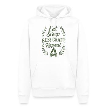 Eating Sleeping Bushcraft Repetition Prepper - Men’s Premium Organic Hoodie - white - Front - Nico (187cm)
