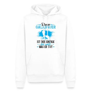 L’agriculteur paysagiste est le seul jardinier paysagiste - Sweat à capuche Premium bio Homme - blanc - Devant - Nico (187cm)