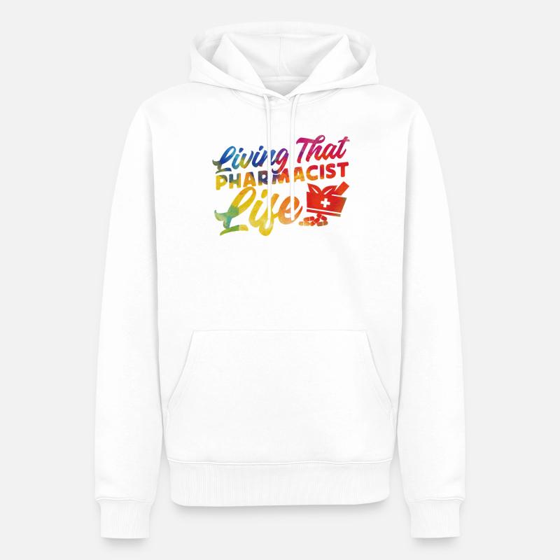 Technicien en pharmacie - Sweat à capuche Premium bio Homme - blanc