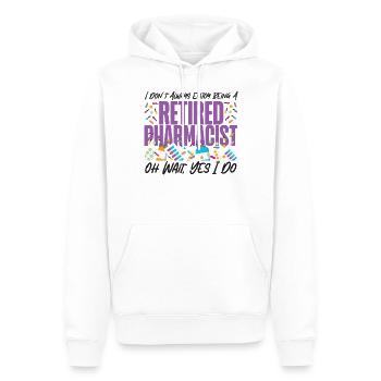 Technicien en pharmacie - Sweat à capuche Premium bio Homme - blanc - Devant - Nico (187cm)