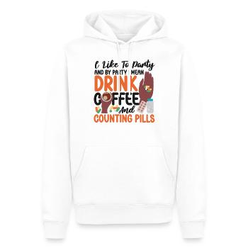 Technicien en pharmacie - Sweat à capuche Premium bio Homme - blanc - Devant - Nico (187cm)