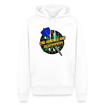 Dart 180! Dartfans - Dartspieler - Darts Geschenke - Männer Premium Bio Hoodie - Weiß - Vorne - Nico (187cm)