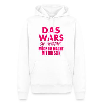 Das wars sie heiratet - Männer Premium Bio Hoodie - Weiß - Vorne - Nico (187cm)