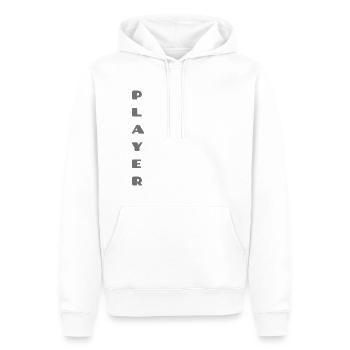Elegant "PLAYER" Design - Herre Premium økologisk hoodie - hvid - Foran - Nico (187cm)