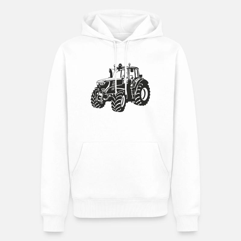 Traktor - Männer Premium Bio Hoodie - Weiß