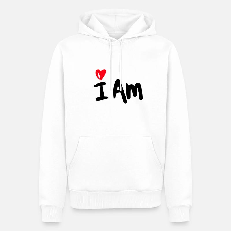 Ich bin - Männer Premium Bio Hoodie - Weiß