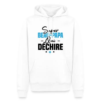 Super beau papa qui déchire - Sweat à capuche Premium bio Homme - blanc - Devant - Nico (187cm)