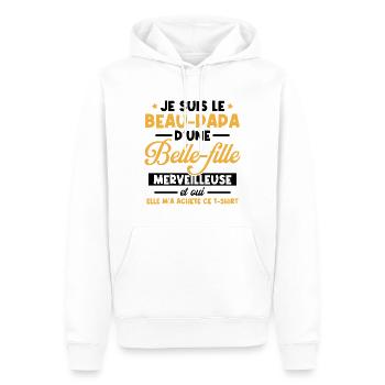 Beau-papa d'une belle-fille merveilleuse - Sweat à capuche Premium bio Homme - blanc - Devant - Nico (187cm)