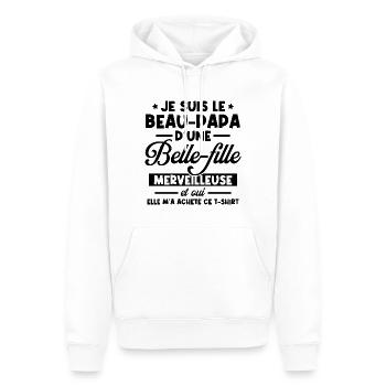 Beau-papa d'une belle-fille merveilleuse - Sweat à capuche Premium bio Homme - blanc - Devant - Nico (187cm)