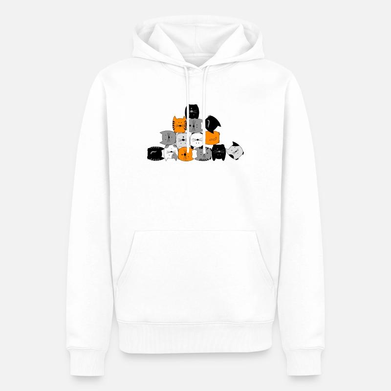 Chat, chat, chat ... miaou - Sweat à capuche Premium bio Homme - blanc