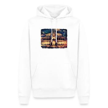 Dresden Allemagne Germany Semperoper - Sweat à capuche Premium bio Homme - blanc - Devant - Nico (187cm)