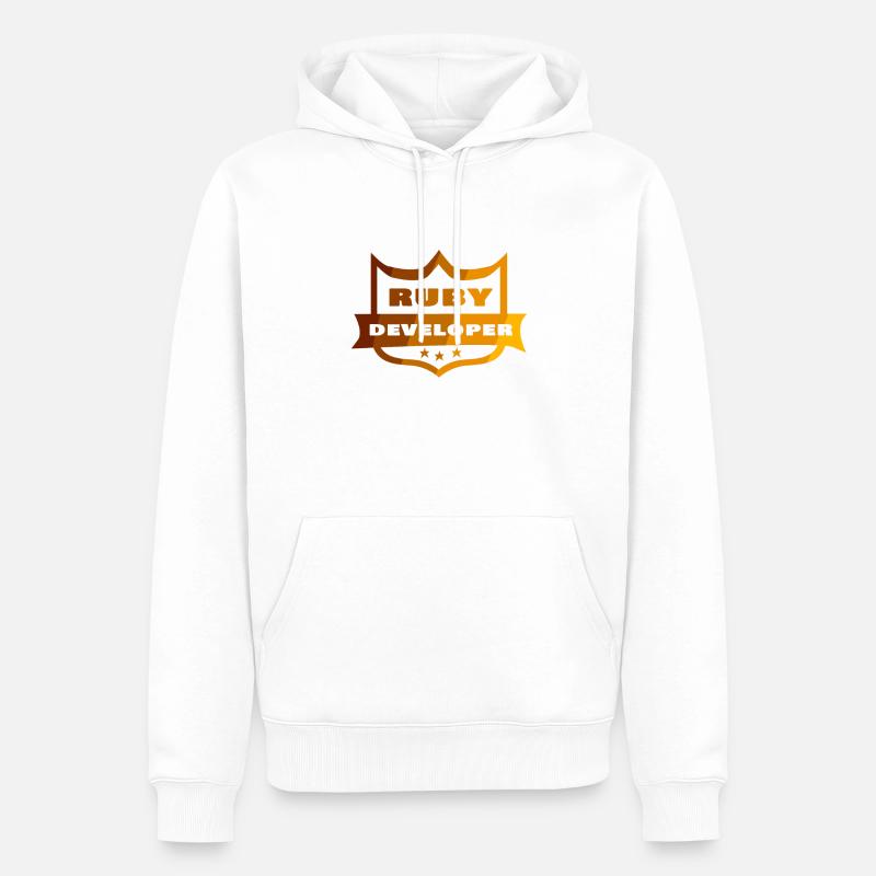 Ruby Developer - Men’s Premium Organic Hoodie - white