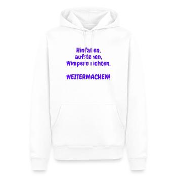 Hinfallen, aufstehen, Wimpern richten - Männer Premium Bio Hoodie - Weiß - Vorne - Nico (187cm)