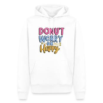 Don't Worry, Be Happy T-Shirt - Verbreite Laune - Männer Premium Bio Hoodie - Weiß - Vorne - Nico (187cm)