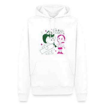 Grisu Der Kleine Drache Mit Feuerlöscher & Stella - Männer Premium Bio Hoodie - Weiß - Vorne - Nico (187cm)
