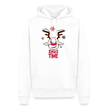 Christmas gift elk Xmas Christmas Rudolph - Men’s Premium Organic Hoodie - white - Front - Nico (187cm)