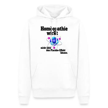 Homöopathie Wirkt Nicht Über Placeboeffekt Hinaus - Männer Premium Bio Hoodie - Weiß - Vorne - Nico (187cm)