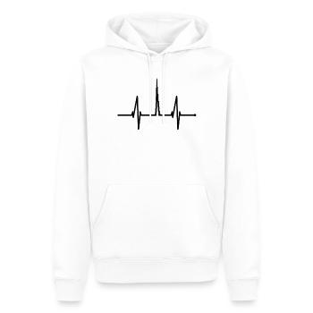 Dubai Skyline Herzschlag Burj Khalifa Herz VAE - Männer Premium Bio Hoodie - Weiß - Vorne - Nico (187cm)