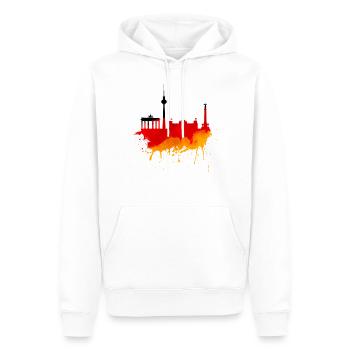 Berlin Skyline Deutschland Flagge Deutsche Fahne - Männer Premium Bio Hoodie - Weiß - Vorne - Nico (187cm)