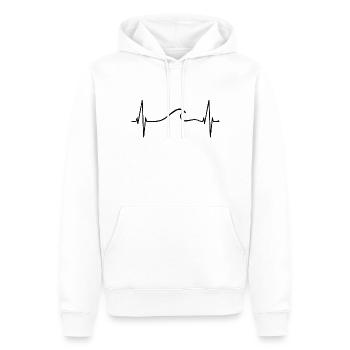 Surfer Herzschlag Welle Surf Puls Herz Für Surfing - Männer Premium Bio Hoodie - Weiß - Vorne - Nico (187cm)