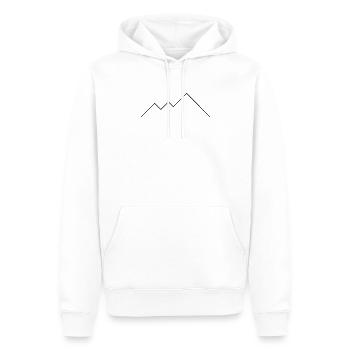 Berge Motiv Minimalistische Zeichnung Wandern Berg - Männer Premium Bio Hoodie - Weiß - Vorne - Nico (187cm)
