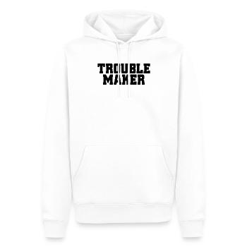 Trouble Stress Ärger Schriftzug My Name Is Trouble - Männer Premium Bio Hoodie - Weiß - Vorne - Nico (187cm)