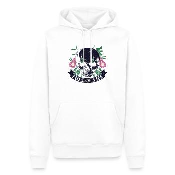Full Of Life Gardener Skull Gardening Garden - Men’s Premium Organic Hoodie - white - Front - Nico (187cm)