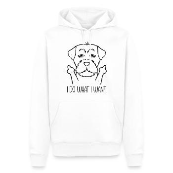 Chien Border Terrier têtu Drôle de chien Possessions - Sweat à capuche Premium bio Homme - blanc - Devant - Nico (187cm)