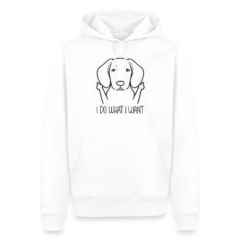 Sturer Dackel Hund Teckel Geschenk - Männer Premium Bio Hoodie - Weiß - Vorne - Nico (187cm)