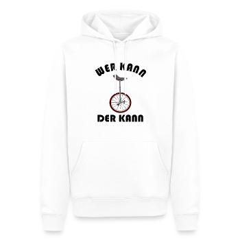 Einrad Spruch Wer Kann Der Kann Einradfahrer - Männer Premium Bio Hoodie - Weiß - Vorne - Nico (187cm)
