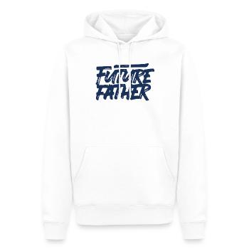 Annonce du futur père Papa enceinte - Sweat à capuche Premium bio Homme - blanc - Devant - Nico (187cm)