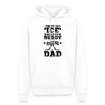 Dad Eishockey Duddy - Männer Premium Bio Hoodie - Weiß - Vorne - Nico (187cm)