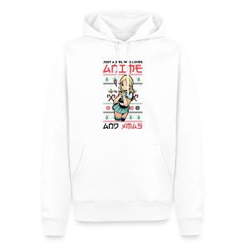 Mädchen Liebt Anime-Mädchen Weihnachten Japan - Männer Premium Bio Hoodie - Weiß - Vorne - Nico (187cm)