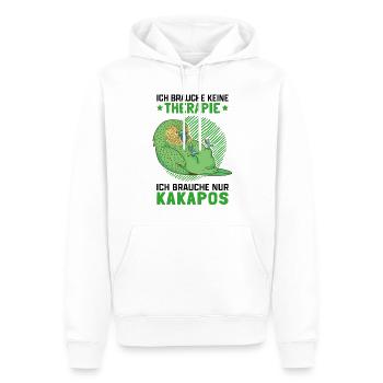 Kakapo Therapie Neuseeland flugunfähiger Kakapo - Männer Premium Bio Hoodie - Weiß - Vorne - Nico (187cm)
