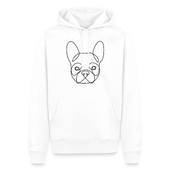 Bulldog Dog Line Art Cadeau d’art abstrait - Sweat à capuche Premium bio Homme - blanc - Devant - Nico (187cm)