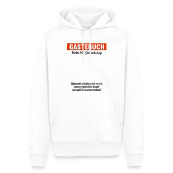 Gästeliste Party 40 Jahre 40 Geburtstag Gästebuch - Männer Premium Bio Hoodie - Weiß - Vorne - Nico (187cm)