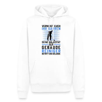 Gebäudereiniger verneigt euch Fensterputzer - Männer Premium Bio Hoodie - Weiß - Vorne - Nico (187cm)