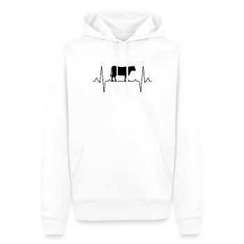 Battement de cœur de bœuf de vache - Sweat à capuche Premium bio Homme - blanc - Devant - Nico (187cm)