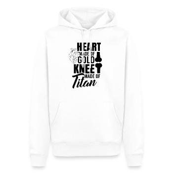 Herz Aus Gold Knie aus Titan Knieop Knieoperation - Männer Premium Bio Hoodie - Weiß - Vorne - Nico (187cm)