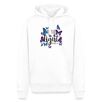 Christian Bible Verse Butterfly Be - Männer Premium Bio Hoodie - Weiß - Vorne - Nico (187cm)