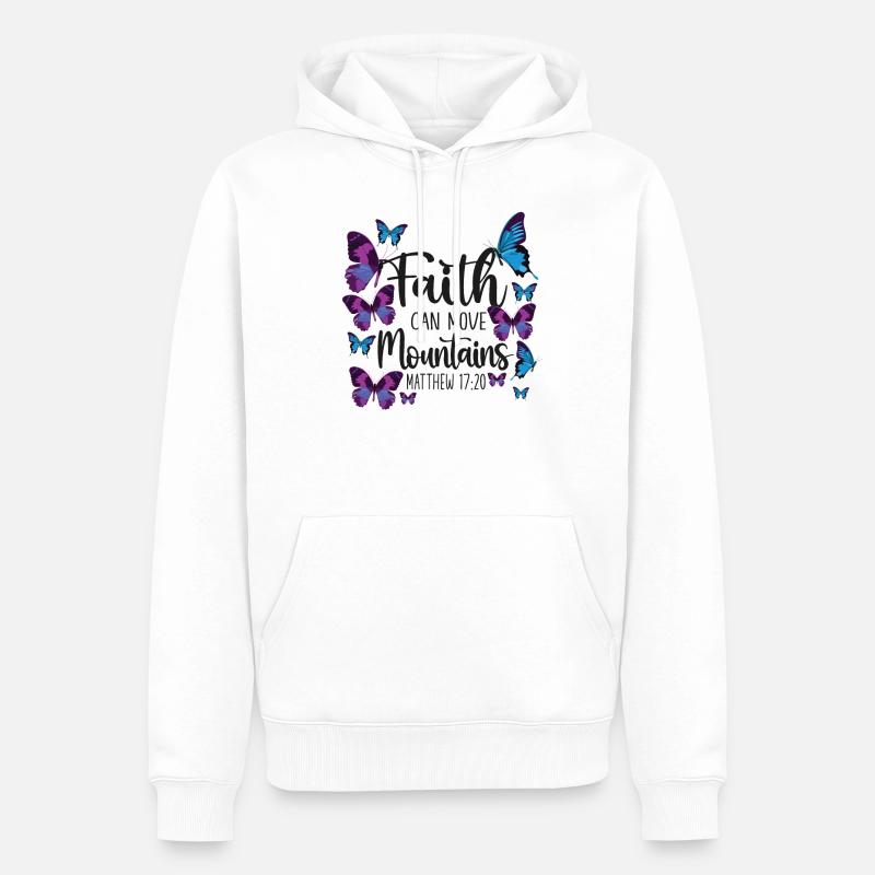 Citation de verset biblique chrétien - Sweat à capuche Premium bio Homme - blanc