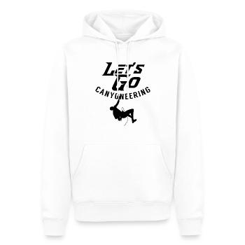 Go We Canyoning Canyon Descente en rappel Canyoneering - Sweat à capuche Premium bio Homme - blanc - Devant - Nico (187cm)