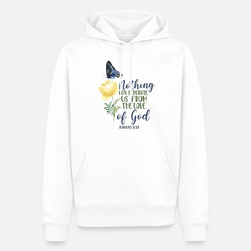 Verset biblique chrétien Papillon - Sweat à capuche Premium bio Homme - blanc