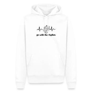 Infirmière Cardiologie Infirmière cardiaque - Sweat à capuche Premium bio Homme - blanc - Devant - Nico (187cm)